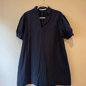 Southern Tide Navy Textured Collared Dress